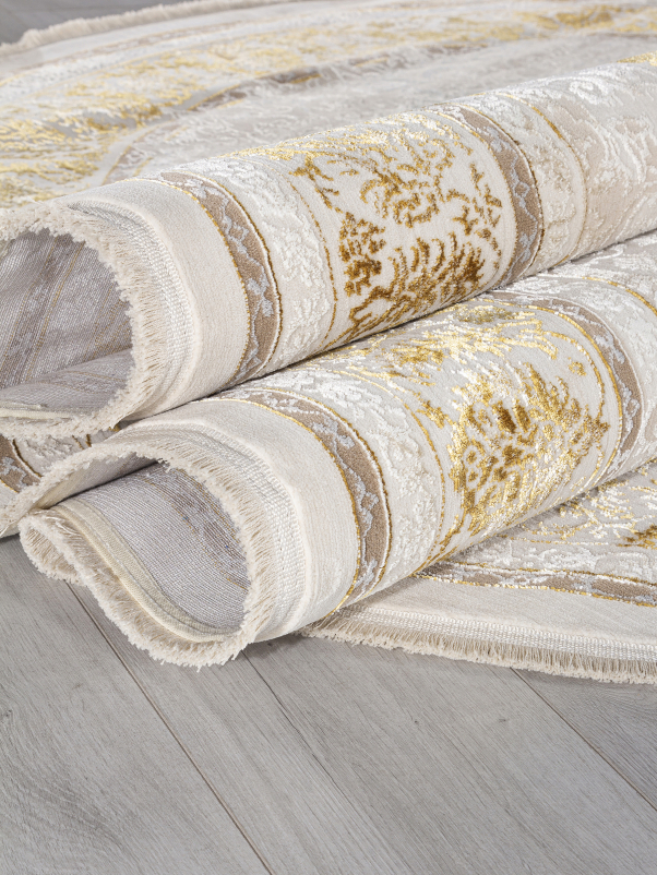 Ковер A123B - CREAM / GOLD FDY - Овал