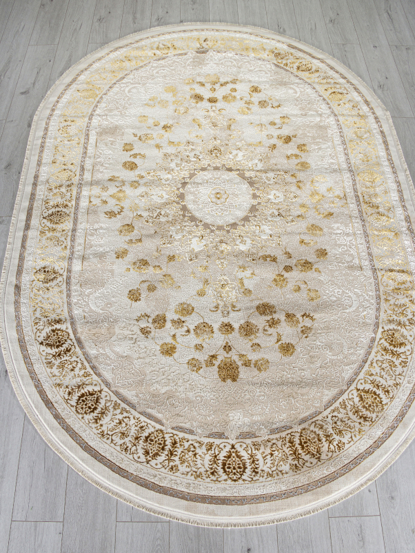 Ковер A123B - CREAM / GOLD FDY - Овал