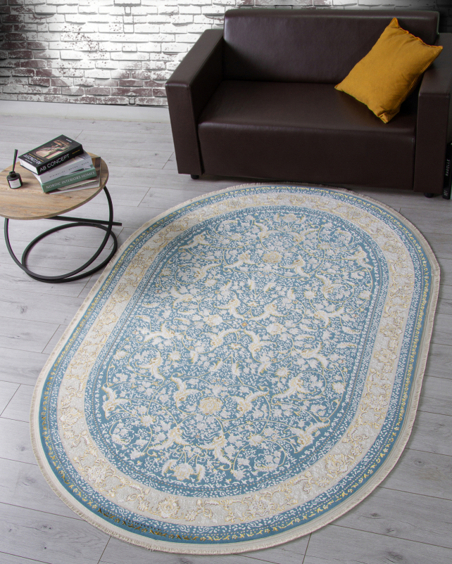 Ковер M101B - BLUE SHIRINK / BLUE SHIRINK - Овал