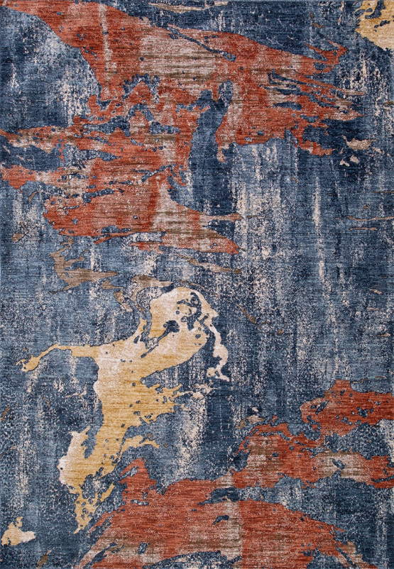 Ковер B3518A - BLUE / D.BLUE - Прямоугольник